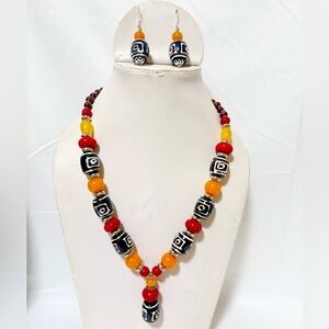 Handmade multicolor Necklace Earring set